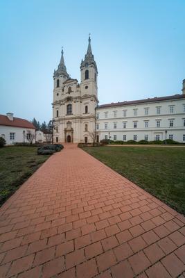 Zirc Abbey is a Cistercian abbey, situated in Zirc  Hungary-stock-photo