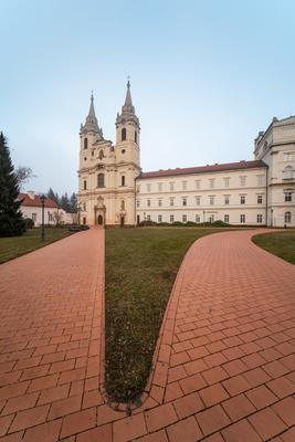 Zirc Abbey is a Cistercian abbey, situated in Zirc  Hungary-stock-photo