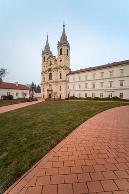 Zirc Abbey is a Cistercian abbey, situated in Zirc  Hungary-stock-photo