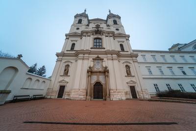 Zirc Abbey is a Cistercian abbey, situated in Zirc  Hungary-stock-photo