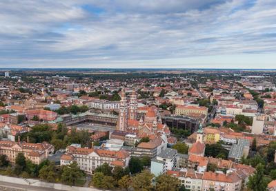 aerial photo of  beautiful Szeged with Tisza-stock-photo