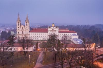 Zirc Abbey is a Cistercian abbey, situated in Zirc Hungary-stock-foto