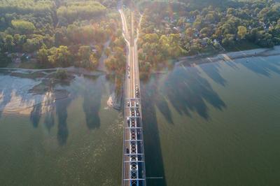 Baja Bridge in Hungary across river Danube-stock-photo