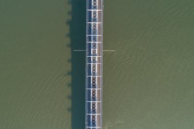 Baja Bridge in Hungary across river Danube-stock-photo