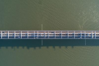 Baja Bridge in Hungary across river Danube-stock-photo