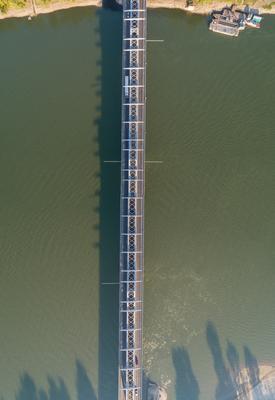 Baja Bridge in Hungary across river Danube-stock-foto