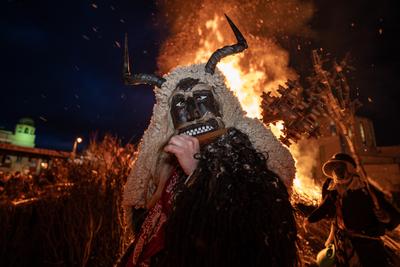 MOHACS, HUNGARY - FEBRUARY 17: Busojaras carnival. February 17, 2026 in Mohacs, Hungary.-stock-foto