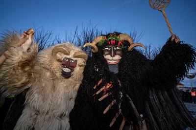 MOHACS, HUNGARY - FEBRUARY 17: Busojaras carnival. February 17, 2026 in Mohacs, Hungary.-stock-foto