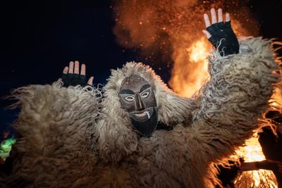 MOHACS, HUNGARY - FEBRUARY 17: Busojaras carnival. February 17, 2026 in Mohacs, Hungary.-stock-foto