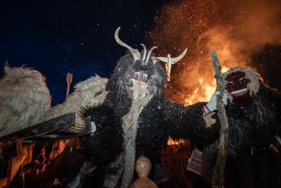 MOHACS, HUNGARY - FEBRUARY 17: Busojaras carnival. February 17, 2026 in Mohacs, Hungary.-stock-foto