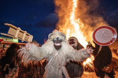 MOHACS, HUNGARY - FEBRUARY 17: Busojaras carnival. February 17, 2026 in Mohacs, Hungary.-stock-foto