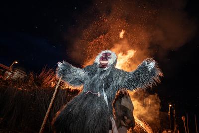 MOHACS, HUNGARY - FEBRUARY 17: Busojaras carnival. February 17, 2026 in Mohacs, Hungary.-stock-foto