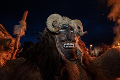 MOHACS, HUNGARY - FEBRUARY 17: Busojaras carnival. February 17, 2026 in Mohacs, Hungary.-stock-foto