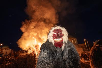 MOHACS, HUNGARY - FEBRUARY 17: Busojaras carnival. February 17, 2026 in Mohacs, Hungary.-stock-foto