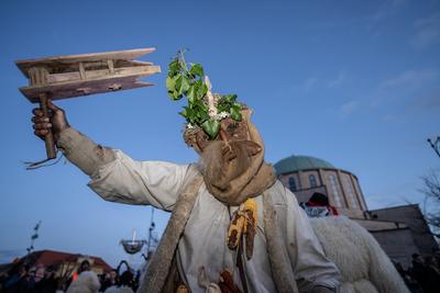 MOHACS, HUNGARY - FEBRUARY 17: Busojaras carnival. February 17, 2026 in Mohacs, Hungary.-stock-foto