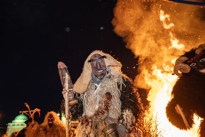 MOHACS, HUNGARY - FEBRUARY 17: Busojaras carnival. February 17, 2026 in Mohacs, Hungary.-stock-foto