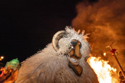 MOHACS, HUNGARY - FEBRUARY 17: Busojaras carnival. February 17, 2026 in Mohacs, Hungary.-stock-foto