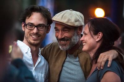 Jean-Marc BarrJacques Mayol a Nagy kékségbenJacques Mayol in The Big BlueJean-Marc Barr Le Grand BleuFilm Maraton Budapest Bazilika 2018 09 08-stock-foto