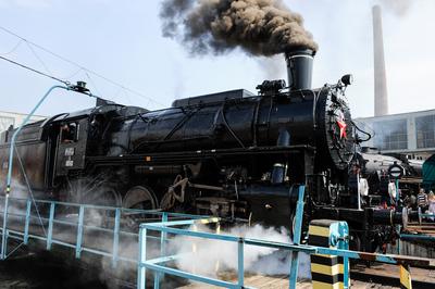 150 éves a MÁV,  Nemzetközi Jármûparádé a Vasúttörténeti Parkban,   2018. szeptember 8-án és 9-én többtonnás vasparipák mutatkoztak be és versenyeztek egymással a Vasúttörténeti Parkban-stock-foto