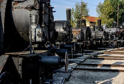 150 éves a MÁV,  Nemzetközi Jármûparádé a Vasúttörténeti Parkban,   2018. szeptember 8-án és 9-én többtonnás vasparipák mutatkoztak be és versenyeztek egymással a Vasúttörténeti Parkban-stock-foto