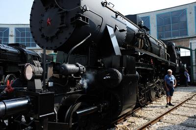 150 éves a MÁV,  Nemzetközi Jármûparádé a Vasúttörténeti Parkban,   2018. szeptember 8-án és 9-én többtonnás vasparipák mutatkoztak be és versenyeztek egymással a Vasúttörténeti Parkban-stock-foto