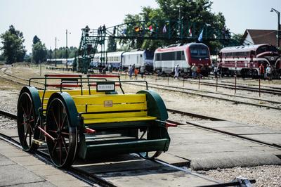 150 éves a MÁV,  Nemzetközi Jármûparádé a Vasúttörténeti Parkban,   2018. szeptember 8-án és 9-én többtonnás vasparipák mutatkoztak be és versenyeztek egymással a Vasúttörténeti Parkban-stock-foto