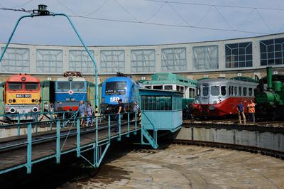 150 éves a MÁV,  Nemzetközi Jármûparádé a Vasúttörténeti Parkban,   2018. szeptember 8-án és 9-én többtonnás vasparipák mutatkoztak be és versenyeztek egymással a Vasúttörténeti Parkban-stock-foto