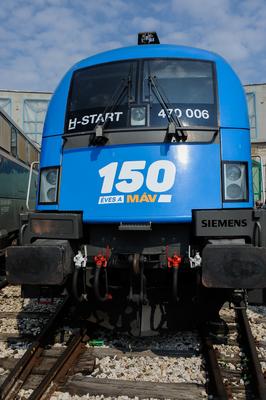 150 éves a MÁV,  Nemzetközi Jármûparádé a Vasúttörténeti Parkban,   2018. szeptember 8-án és 9-én többtonnás vasparipák mutatkoztak be és versenyeztek egymással a Vasúttörténeti Parkban-stock-foto