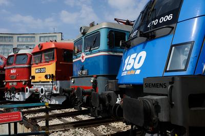 150 éves a MÁV,  Nemzetközi Jármûparádé a Vasúttörténeti Parkban,   2018. szeptember 8-án és 9-én többtonnás vasparipák mutatkoztak be és versenyeztek egymással a Vasúttörténeti Parkban-stock-foto