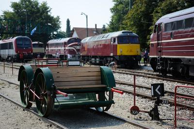 150 éves a MÁV,  Nemzetközi Jármûparádé a Vasúttörténeti Parkban,   2018. szeptember 8-án és 9-én többtonnás vasparipák mutatkoztak be és versenyeztek egymással a Vasúttörténeti Parkban-stock-foto
