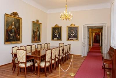 Hajósi barokk kastély érseki rezidencia tárgyalószobája-stock-foto