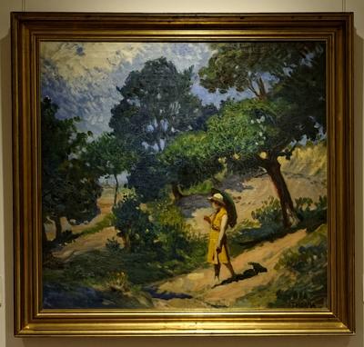 Thorma János: Domboldal festmény-stock-foto