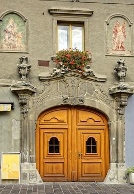 Díszes barokk kapu, Kismarton-stock-foto