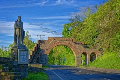Visegrádi városkapu-stock-foto