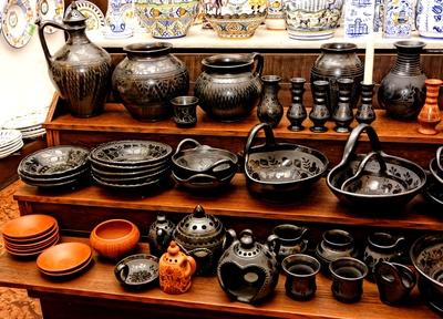 Fekete kerámia áruk-stock-foto