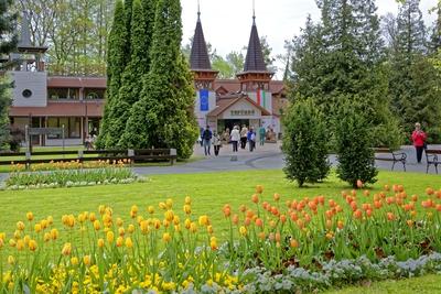 Hévíz, Tófürdő bejárat a Dr. Schulhof Vilmos sétányn felöl-stock-foto
