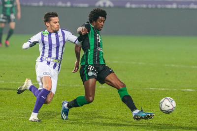 Újpest FC - Ferencváros TC match played in the 19th round of the OTP Bank League-stock-photo