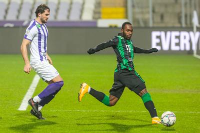 Újpest FC - Ferencváros TC match played in the 19th round of the OTP Bank League-stock-photo