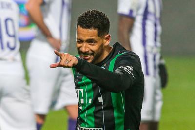 Újpest FC - Ferencváros TC match played in the 19th round of the OTP Bank League-stock-photo