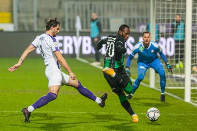 Újpest FC - Ferencváros TC match played in the 19th round of the OTP Bank League-stock-photo