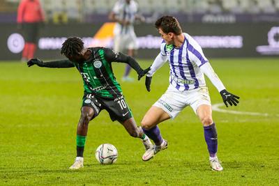 Újpest FC - Ferencváros TC match played in the 19th round of the OTP Bank League-stock-photo