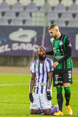 Újpest FC - Ferencváros TC match played in the 19th round of the OTP Bank League-stock-photo