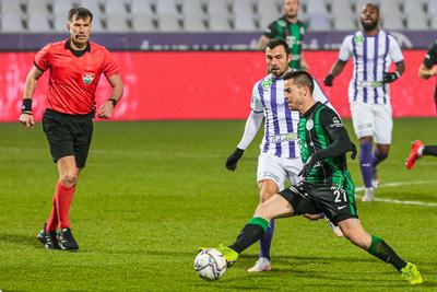 Újpest FC - Ferencváros TC match played in the 19th round of the OTP Bank League-stock-photo