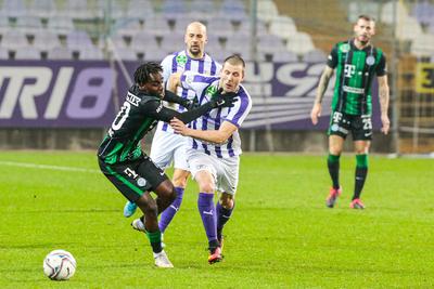 Újpest FC - Ferencváros TC match played in the 19th round of the OTP Bank League-stock-photo