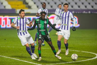 Újpest FC - Ferencváros TC match played in the 19th round of the OTP Bank League-stock-photo