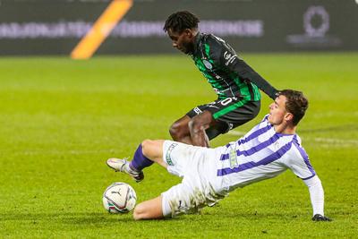 Újpest FC - Ferencváros TC match played in the 19th round of the OTP Bank League-stock-photo