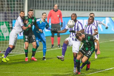 Újpest FC - Ferencváros TC match played in the 19th round of the OTP Bank League-stock-photo