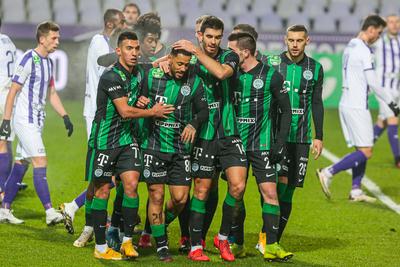 Újpest FC - Ferencváros TC match played in the 19th round of the OTP Bank League-stock-photo