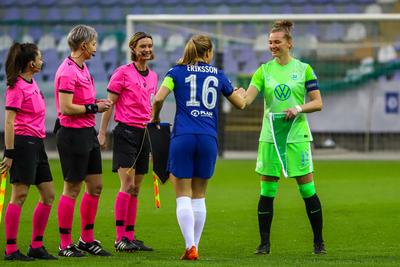 Chelsea FC v VfL Wolfsburg - UEFA Women's Champions League Quarter Final: Leg One-stock-photo