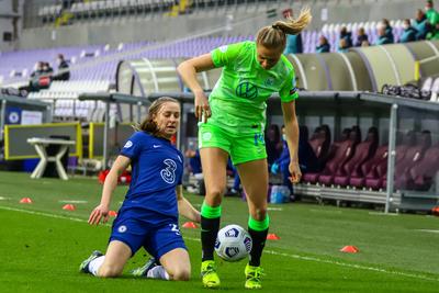 Chelsea FC v VfL Wolfsburg - UEFA Women's Champions League Quarter Final: Leg One-stock-photo